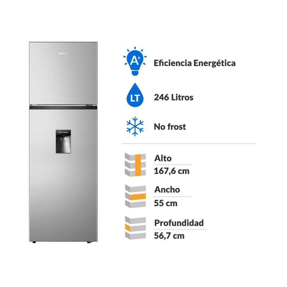 Refrigerador Top Freezer Hisense RD-32WRD / No Frost / 246 Litros / A+ image number 1.0